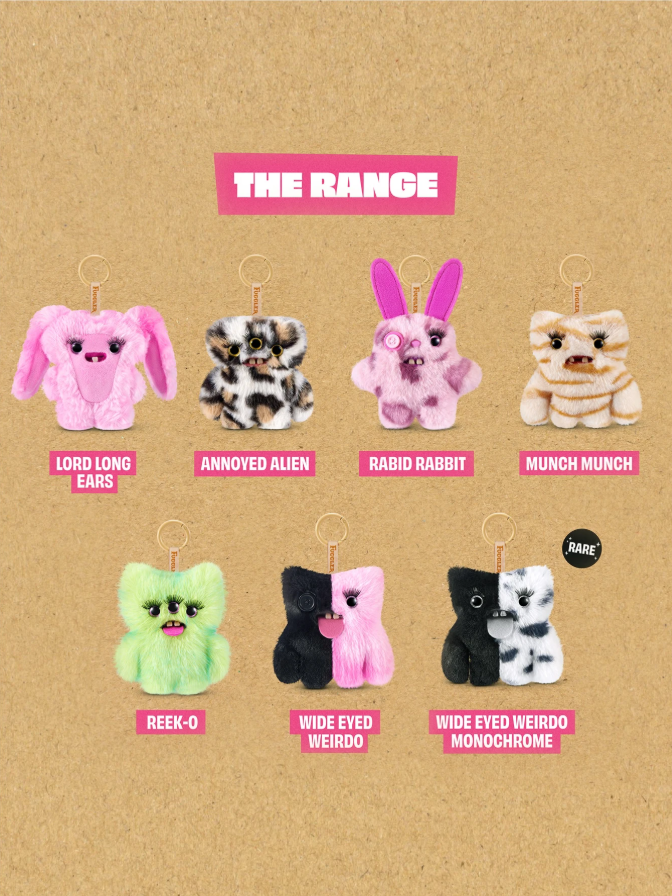 ZURU Fuggler Mini-Baby Baddies-Series 1 (1 Pack) Plush Keychains 5-Inch Blind Box Ugly Cute