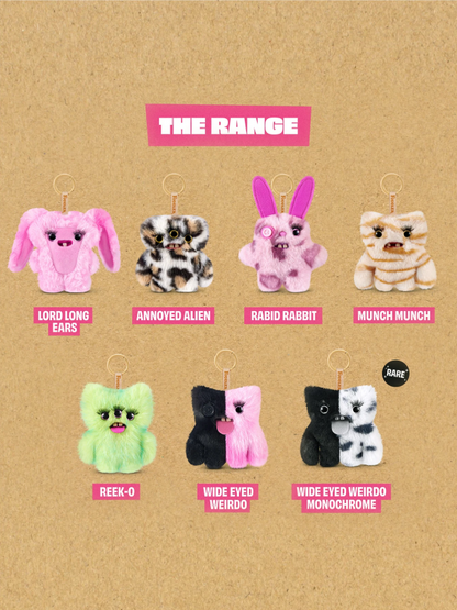 ZURU Fuggler Mini-Baby Baddies-Series 1 (1 Pack) Plush Keychains 5-Inch Blind Box Ugly Cute